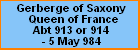 Gerberge of Saxony Queen of France