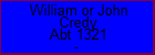 William or John Credy